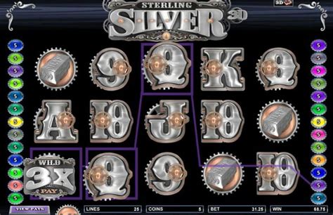 Sterling Silver 3d 888 Casino